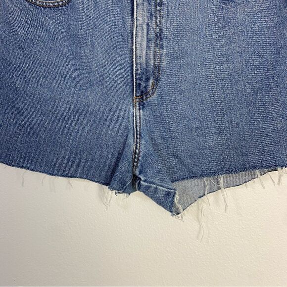 Vintage 90s Guess Jeans Womens 31 Shorts Blue High-Waisted Frayed Hem Streetwear - Picture 7 of 10